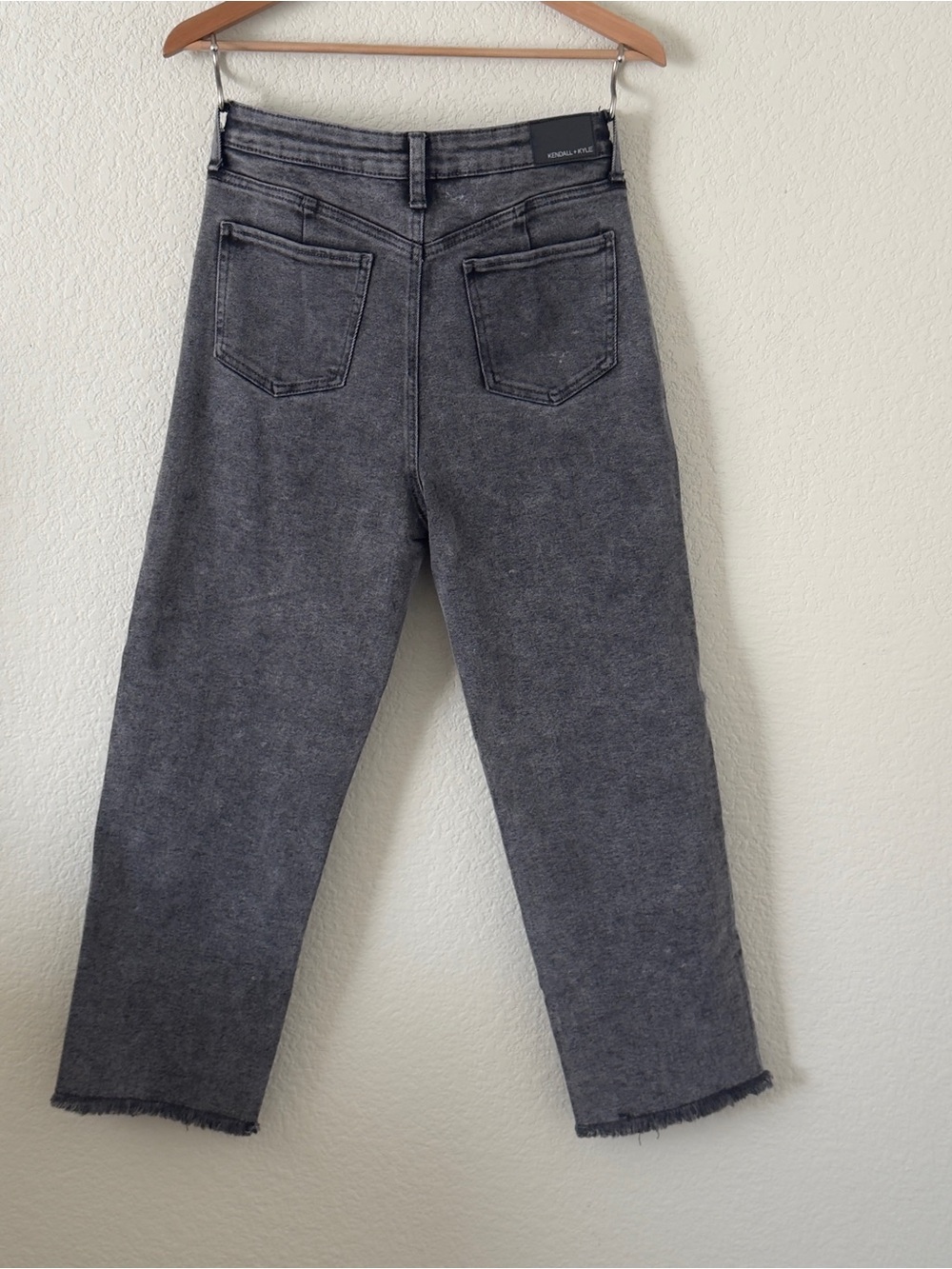 Kendall & Kylie Black Washed High-Rise Straight Jeans